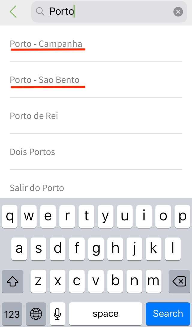 ポルトガル鉄道CPアプリの使い方1
